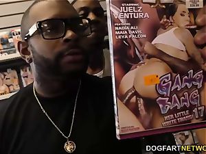 buttfuck super-bitch Lexi Lowe gets gang-fucked in a vid store
