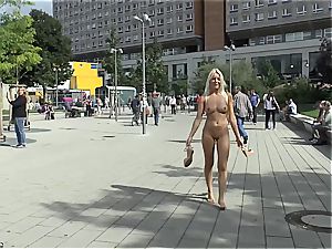 ash-blonde Czech teenage displaying her scorching bod nude in public