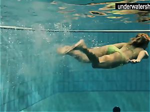two killer amateurs flashing their figures off under water