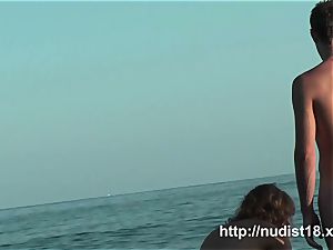 fantastic damsel spy at beach uber-cute butt naturist shots
